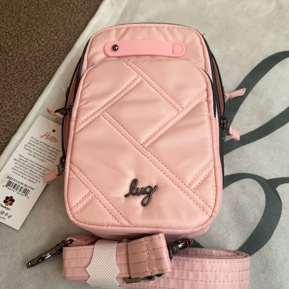 LUG Skeeter Mini Bridge Convertible Crossbody Belt Bag Bubble Pink NWT - Picture 2 of 9